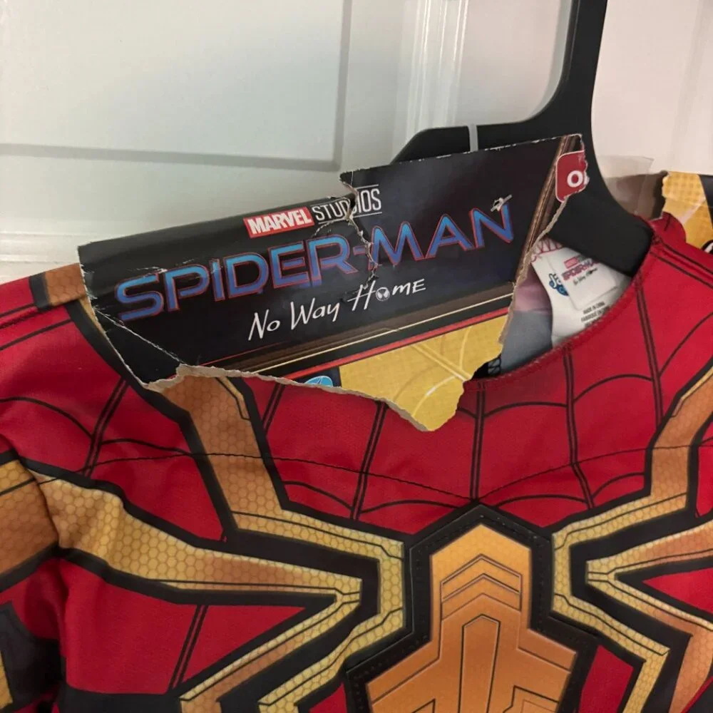 Marvel Spider-Man No Way Home Light-Up‎ Costume Red/Gold – Child Medium (8–10)